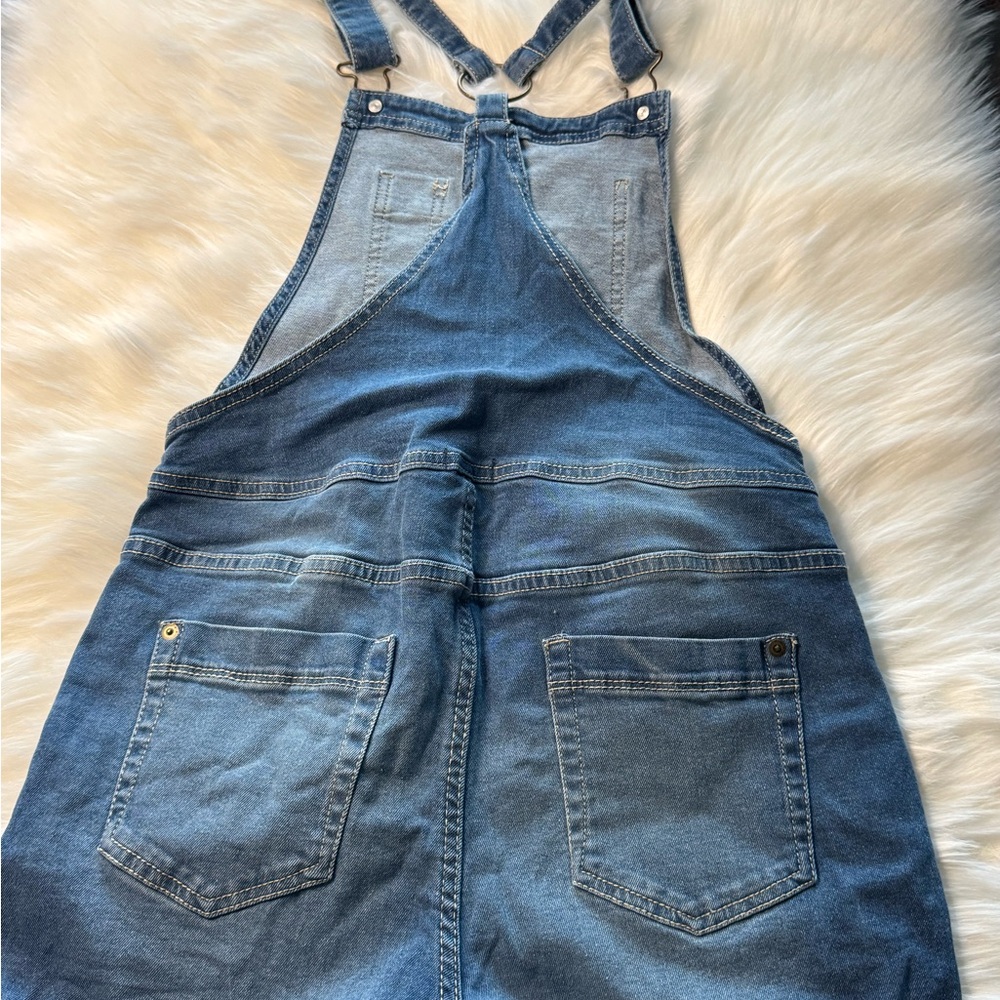 Roxy Light Blue Denim Overalls Shorts - Picture 5 of 5
